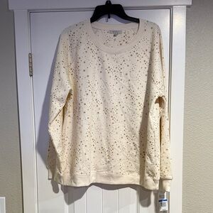 Angels Cream Star Pattern Sweatshirt